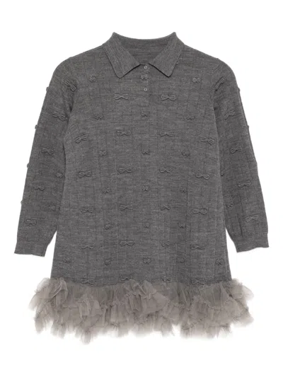 Jnby By Jnby Kids' Knitted Dress In Gray