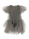Jnby By Jnby Lace-trimmed Tulle Dress In Grey