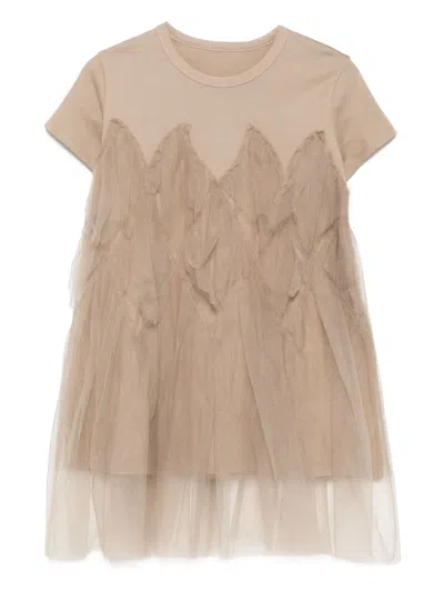 Jnby By Jnby Kids' Panelled Dress In Brown