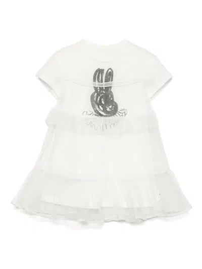 Jnby By Jnby Kids' Rabbit-print Dress In White