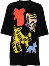 Jnby Cat-printed T-shirt In Black