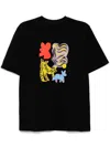 Jnby Cats-printed T-shirt In Black