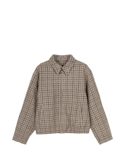 Jnby Check Wool Jacket In Gray