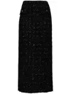 Jnby Coarse Jacquard H-shaped Long Waist Skirt In Black