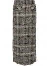 Jnby Coarse Jacquard H-shaped Long Waist Skirt In White