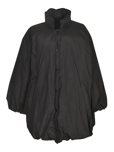 Jnby Button-up Reversible Puffer Jacket In Black