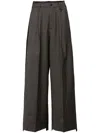 Jnby Coffee Loose Wide-leg Pants In Brown