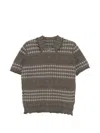 Jnby Collared Patterned Knit Top In Brown