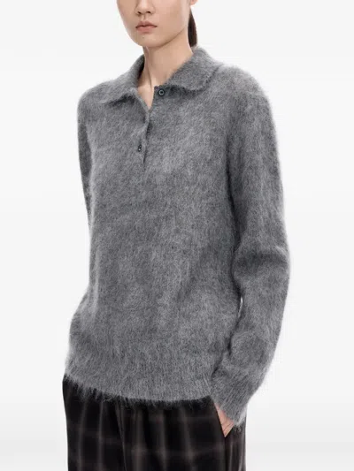 Jnby Collared Sweater In Gray