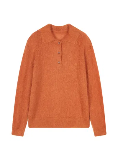 Jnby Collared Sweater In Orange
