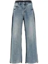 Shop Jnby Color-block Jeans In Blue