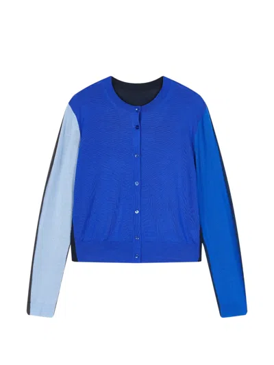 Jnby Colour-block Cardigan In Blue