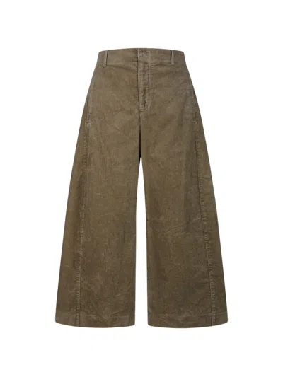 Jnby Corduroy Wide-leg Trousers In Brown