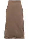 Jnby Cotton Asymmetric Skirt In Brown