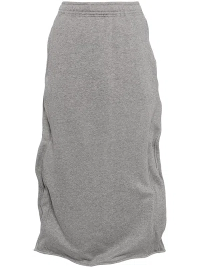 Jnby Cotton Asymmetric Skirt In Grey