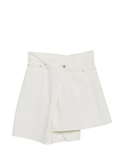 Jnby Cotton Denim Shorts In White
