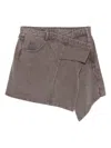 Jnby Cotton Denim Skirt In Brown