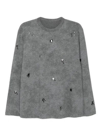 Jnby Cotton Long-sleeved T-shirt In Gray
