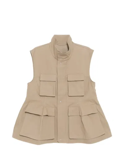 Jnby Cotton Vest In Neutral