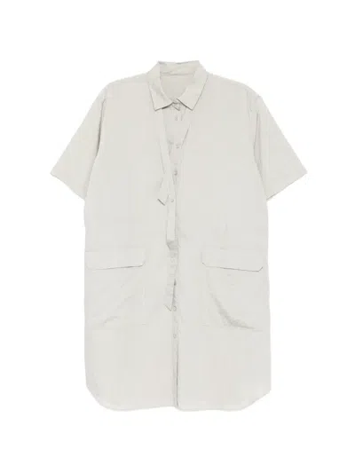 Jnby Crinkled Pinstripe Shirt Dress In Neutral