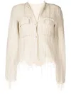 Jnby Cropped Button-up Cardigan In Neutrals