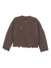 Jnby Cropped Down Jacket In Brown
