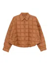 Jnby Cropped Puffer Jacket In Brown