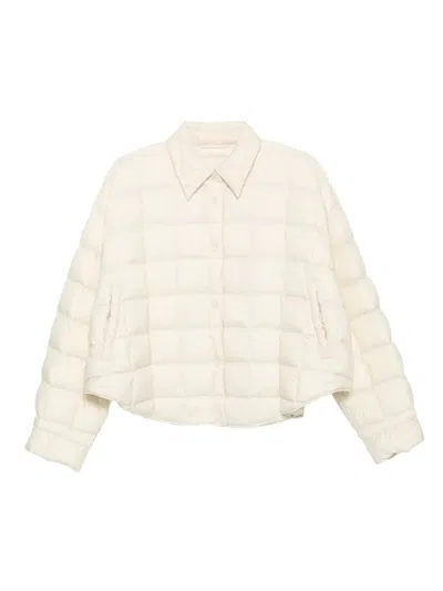 Jnby Cropped Puffer Jacket In Neutral