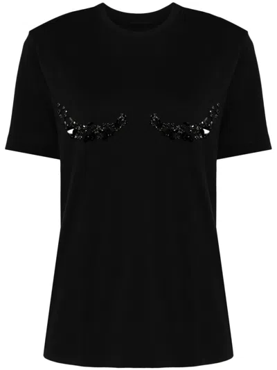 Jnby Crystal-embellished T-shirt In Black