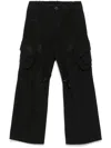 Jnby Curled Edge Cargo Trousers In Black