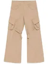 Jnby Curled Edge Cargo Trousers In Brown