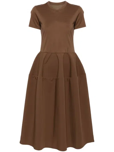 Jnby Design Inspired Short Sleeved Dress In Brown