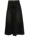 Jnby Distressed Maxi Denim Skirt In Grey
