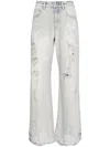 Jnby Distressed Wide-leg Jeans In Blue