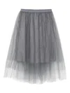 Jnby Double-layer Skirt In Gray
