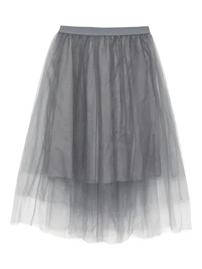 Jnby Double-layer Skirt In Gray