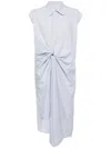 Jnby Draped-design Cotton Dress In Blue