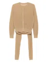Jnby Draped Detailing Cardigan In Brown