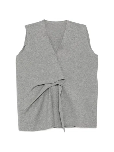 Jnby Draped Knitted Top In Gray