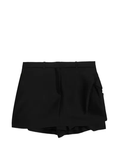 Jnby Draped Layered Shorts In Black