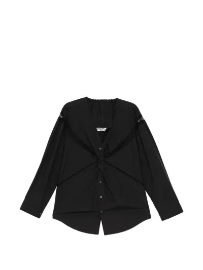 Jnby Drapep Blouse In Black