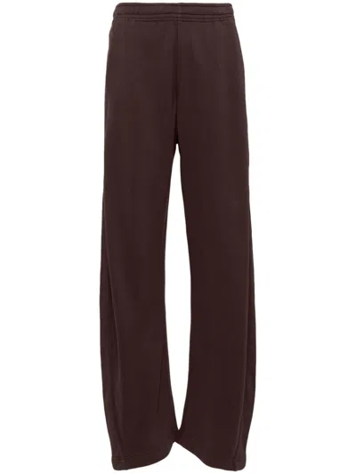 Jnby Drawstring Cotton Trousers In Brown
