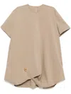 Jnby Drawstring-hem Dress In Neutrals