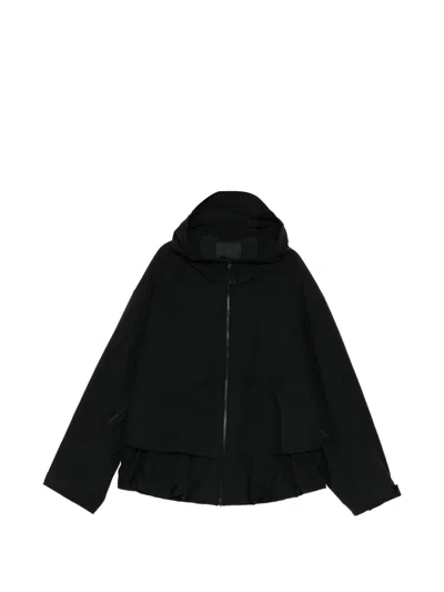 Jnby Drawstring-hem Hooded Jacket In Black
