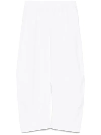 Jnby Drawstring Tapered Trousers In White