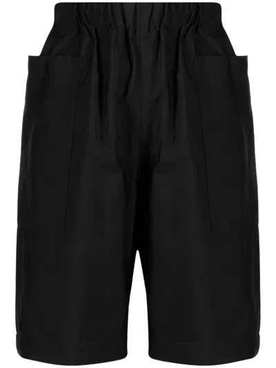 Jnby Elasticated-waistband Straight-leg Shorts In Black