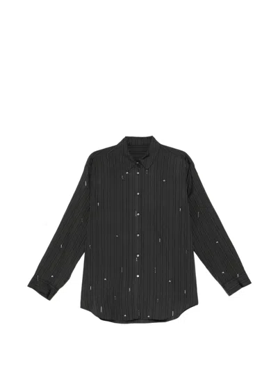Jnby Embellished Striped Shirt In Black