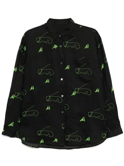 Jnby Embroidered Shirt In Black