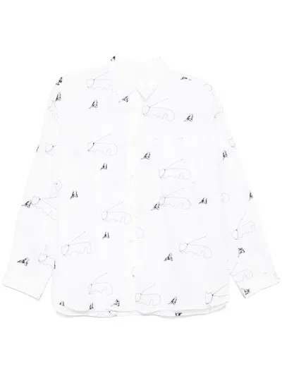 Jnby Embroidered Shirt In White