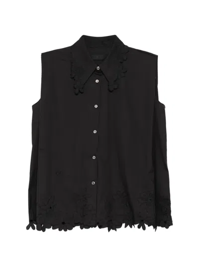 Jnby Embroidered Sleeveless Shirt In Black